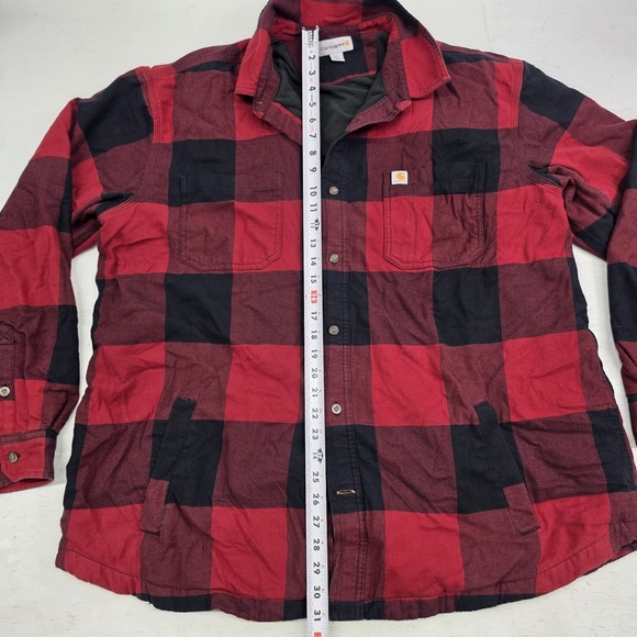 Carhartt Rugged Flex Hamilton Fleece Lined Plaid Red Flannel Jacket Men's Sz 2XL - Picture 9 of 9